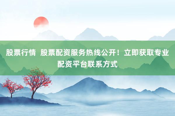 股票行情  股票配资服务热线公开！立即获取专业配资平台联系方式