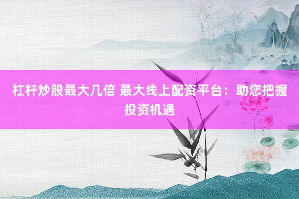 杠杆炒股最大几倍 最大线上配资平台：助您把握投资机遇