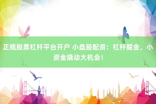 正规股票杠杆平台开户 小盘股配资：杠杆掘金，小资金撬动大机会！