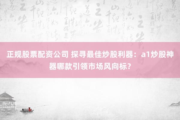 正规股票配资公司 探寻最佳炒股利器：a1炒股神器哪款引领市场风向标？