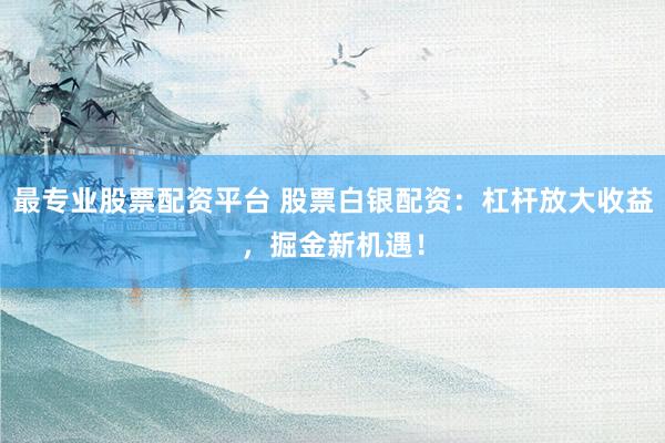 最专业股票配资平台 股票白银配资：杠杆放大收益，掘金新机遇！