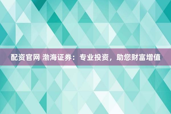 配资官网 渤海证券：专业投资，助您财富增值