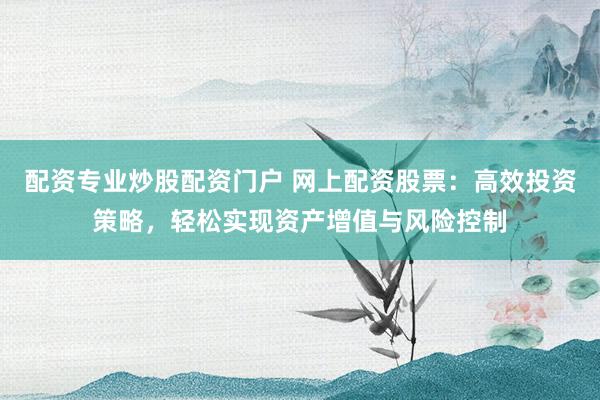 配资专业炒股配资门户 网上配资股票：高效投资策略，轻松实现资产增值与风险控制