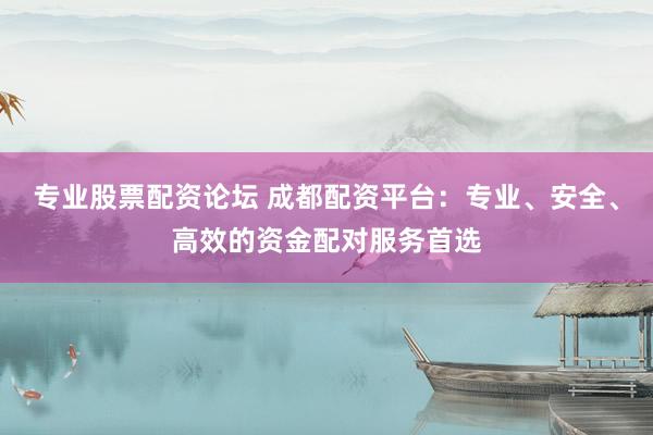 专业股票配资论坛 成都配资平台：专业、安全、高效的资金配对服务首选