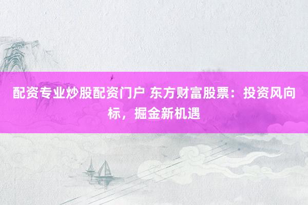 配资专业炒股配资门户 东方财富股票：投资风向标，掘金新机遇