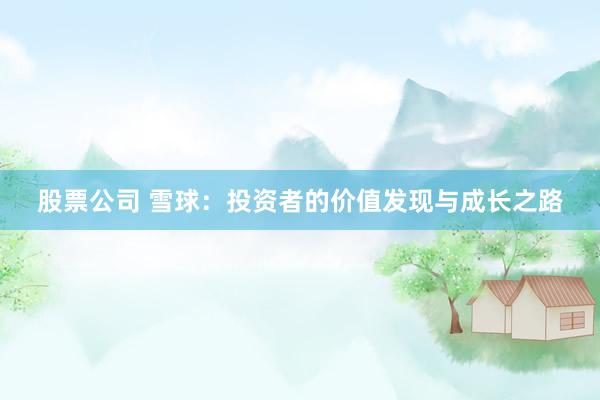 股票公司 雪球：投资者的价值发现与成长之路