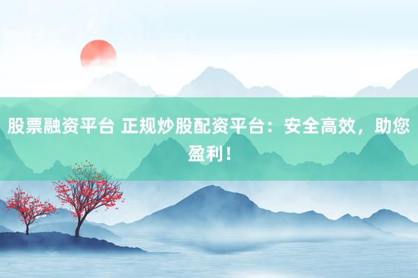 股票融资平台 正规炒股配资平台：安全高效，助您盈利！