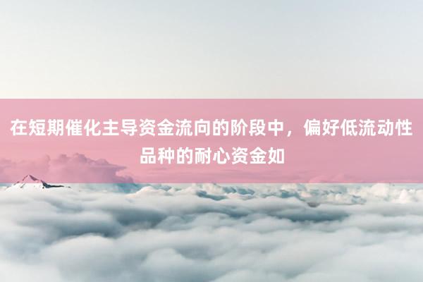 在短期催化主导资金流向的阶段中，偏好低流动性品种的耐心资金如